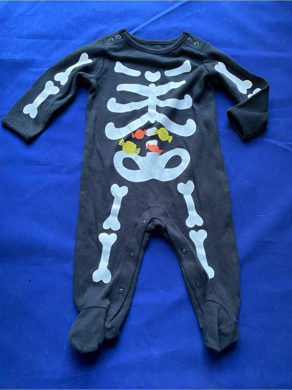 New Halloween Carter’s 6 Months Skeleton Black One Piece